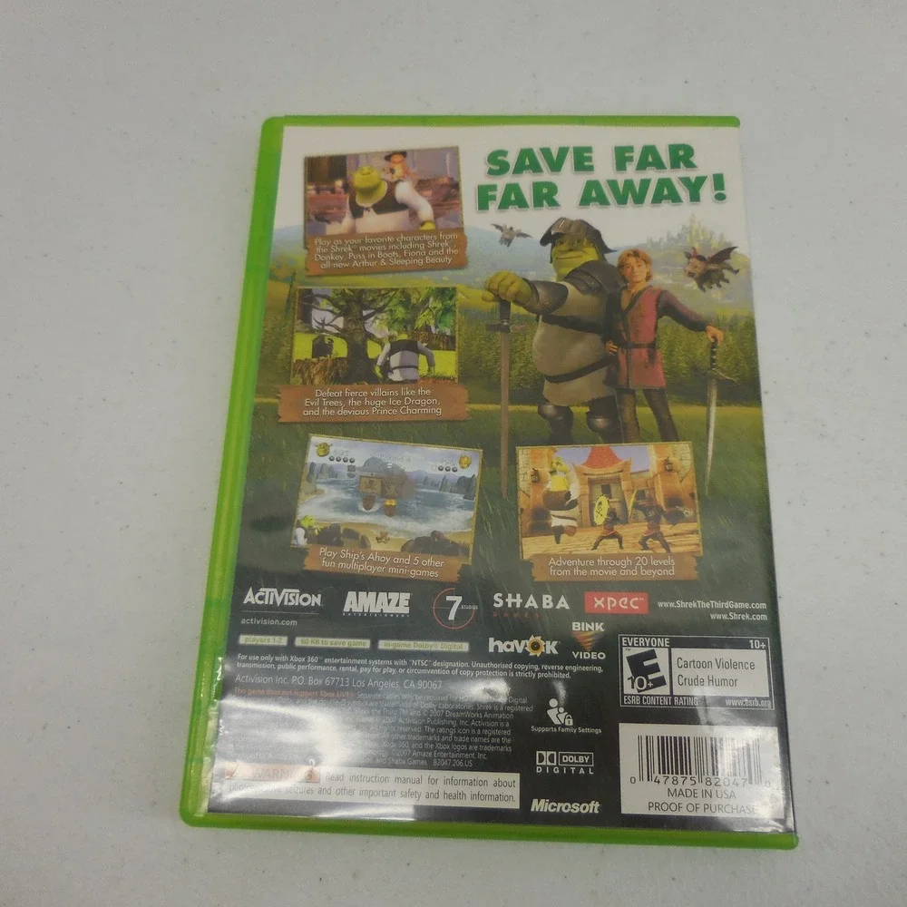 Shrek the Third Xbox 360 Activision DreamWorks Action Adventure Game CIB